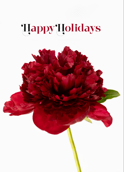 Holiday Peony Floral Notecard + 8ML Petals Perfume Gift Set