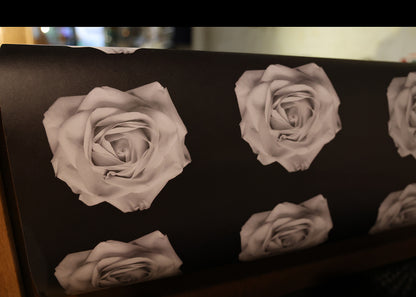 B&W Filmic Rose Noir - Wrapping Paper - Set of 3 Sheets