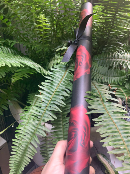 Exquisite  Gothic Red Holiday Rose - Wrapping Paper - Set of 3 Sheets